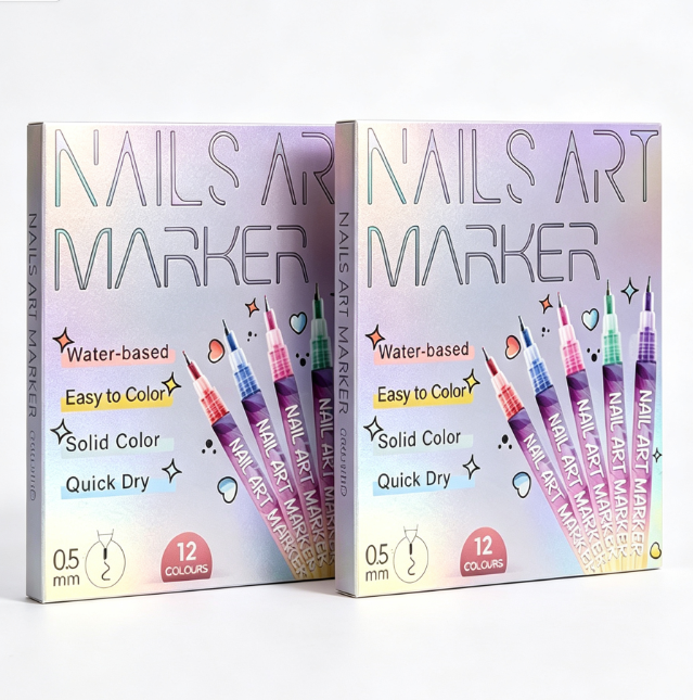 🔥🎨12 Colors Nail Art Pens Set DIY Nail Art Pens Painting Pens