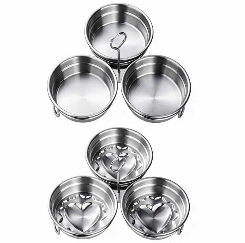 🎁50%OFF🍳3-in-1 Stainless Steel Egg Poacher-Poach, Steam, Bake,Poach, Steam, Bake