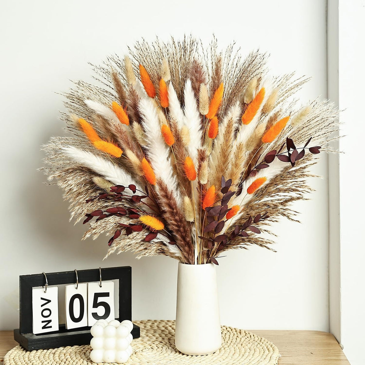 🌾✨Bohemian-style dried flower bouquet in autumn tones