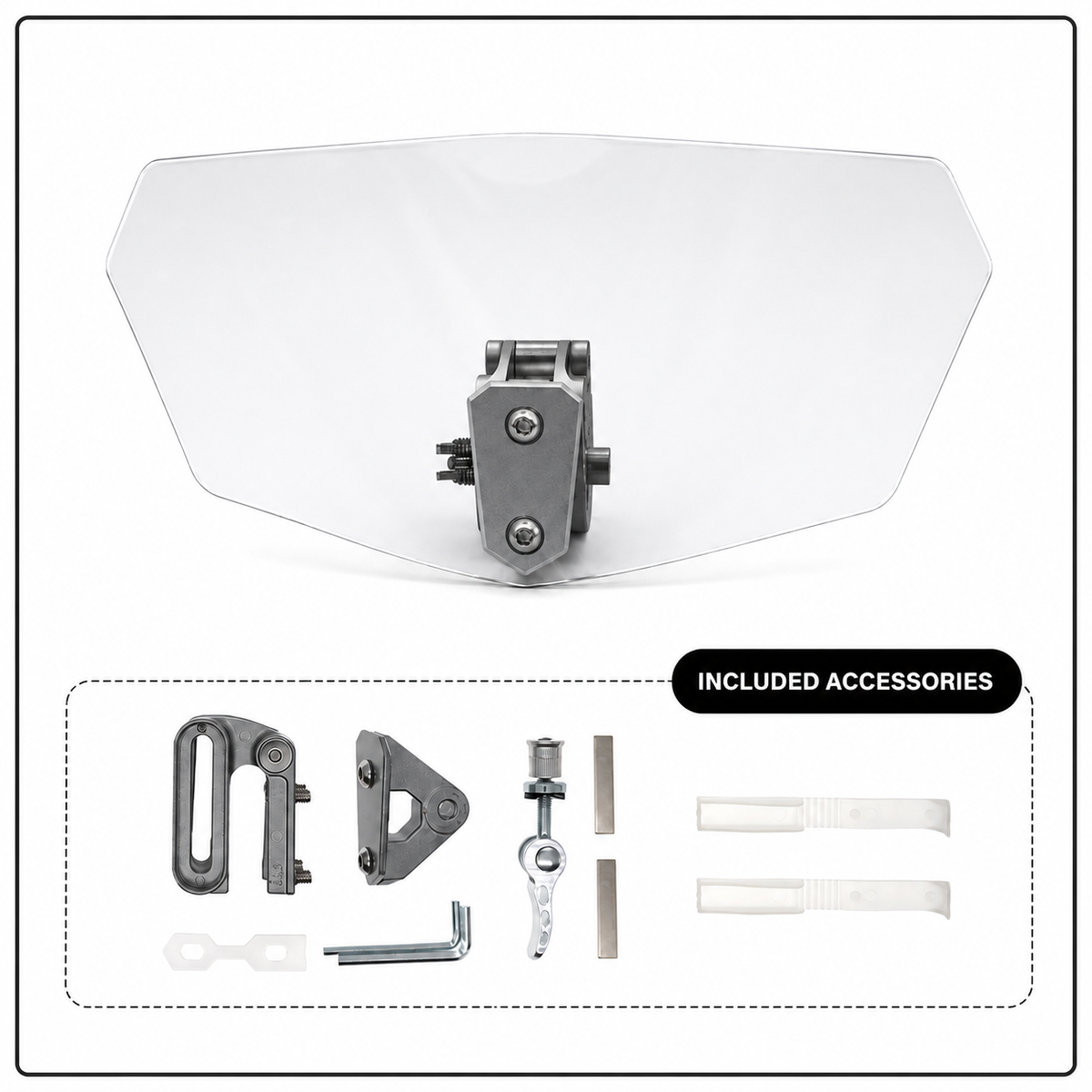 ❄️Summerfresh 50% Off!🏍️Adjustable Motorcycle Wind Deflector – Universal Windscreen Spoiler for Helmet Vibration, Wind Noise & Turbulence