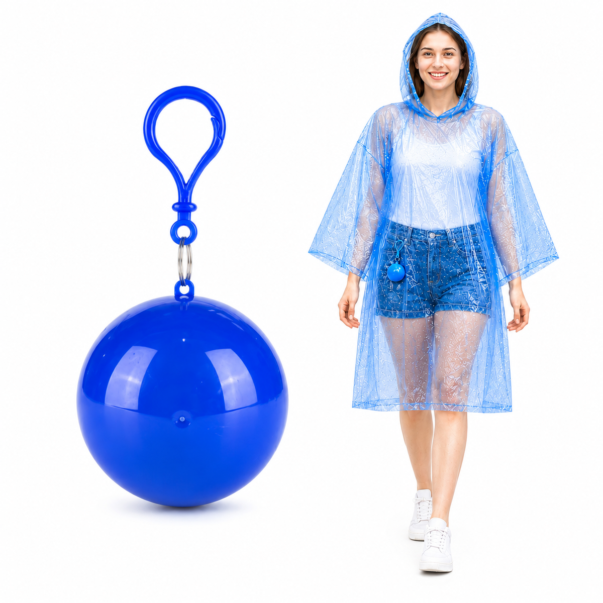 🔥Limited Time 50%OFF ⚡BUY 1 GET 1 FREE!🎒 Ultimate Clip-On Travel Rain Poncho Ball | Compact Emergency Waterproof Raincoat Pack 🌧️
