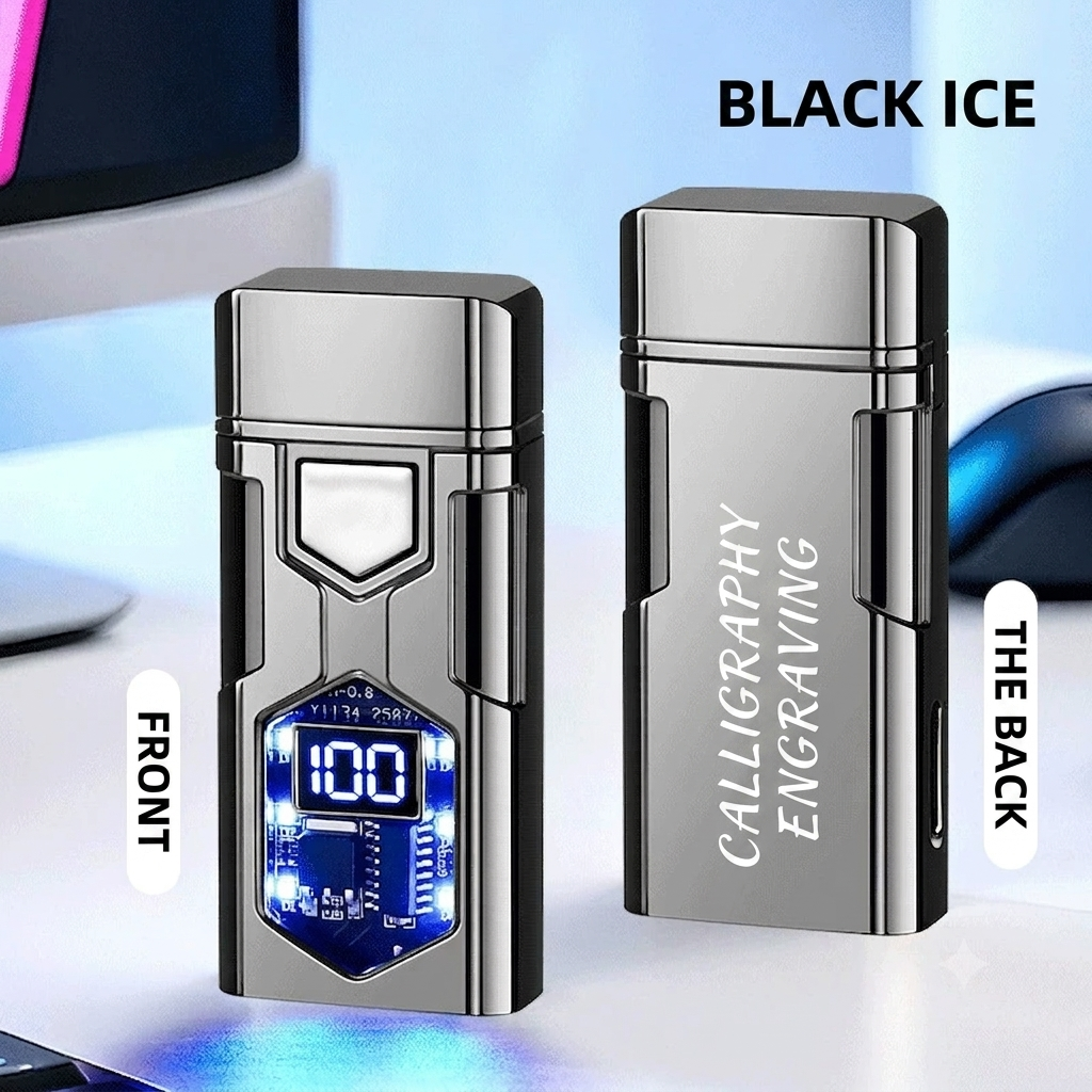 🔥50%off🔥Smart Voice-Control Lighter - Cyberpunk Dual Flame Torch Lighter, Type-C Rechargeable Windproof Electric Lighter