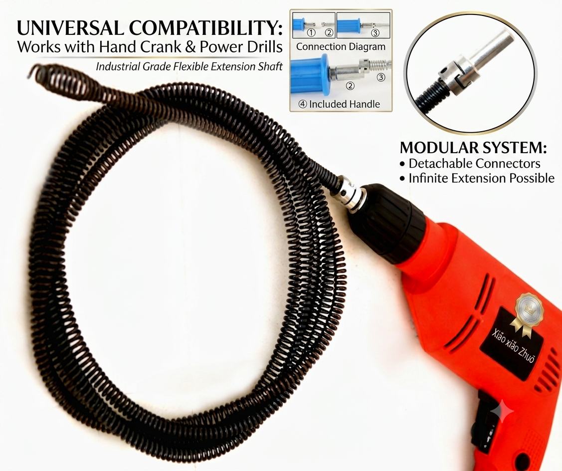 🔥50% OFF🔥Powerful spring tool for unclogging toilets, kitchen pipes, and floor drains