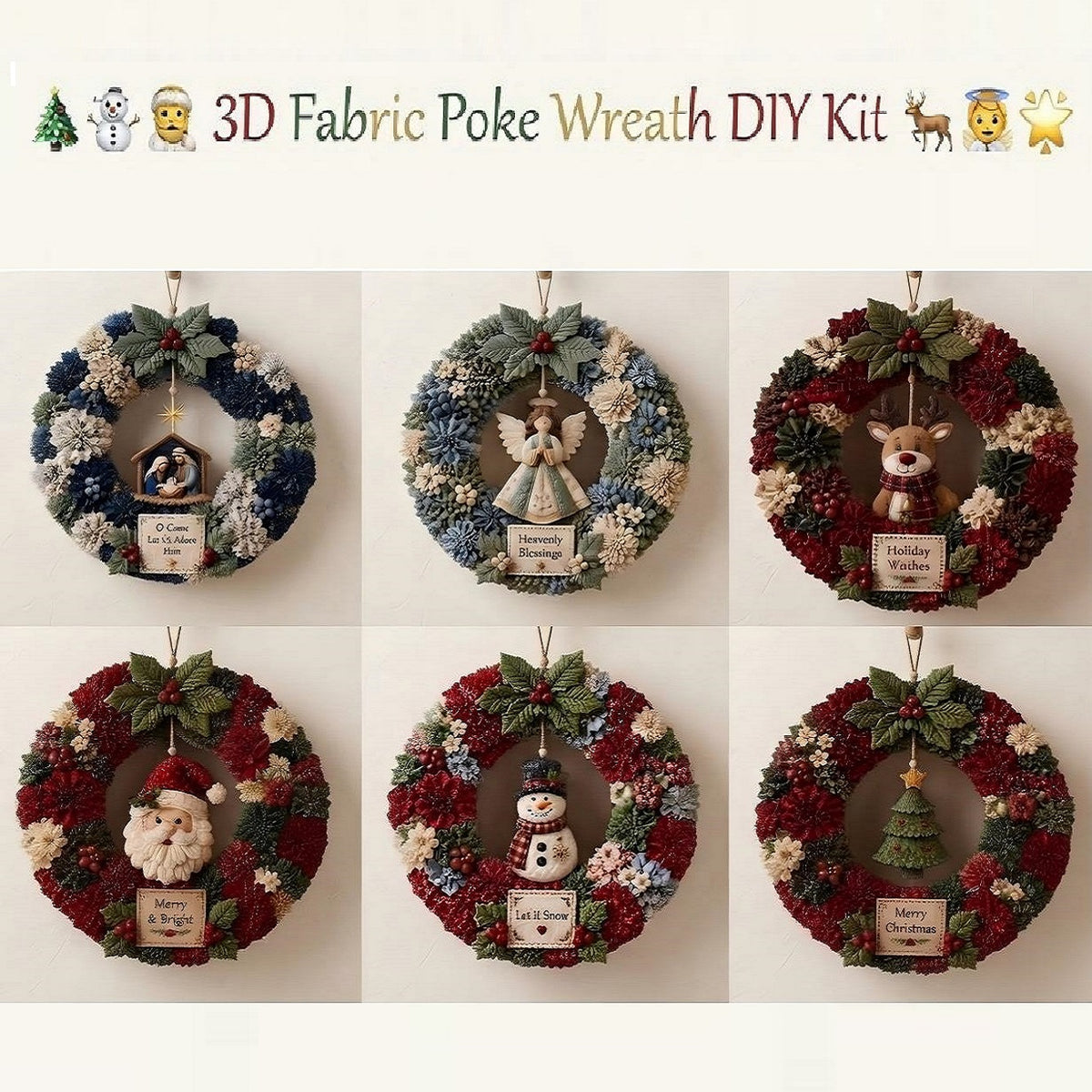 π 3D Fabric Poke Wreath DIY Kit