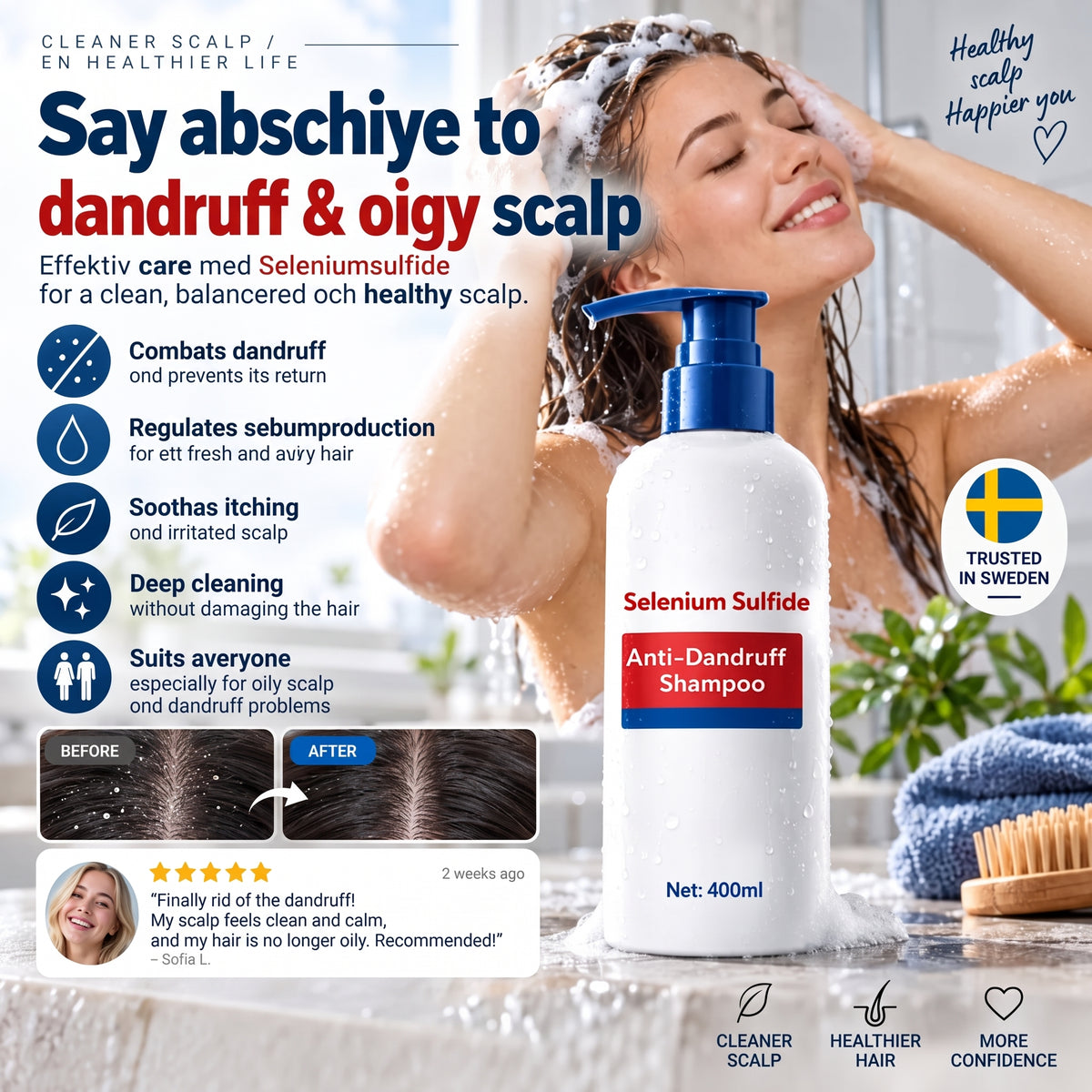 No More Dandruff ✨ Stay Fresh-Selenium Sulfide Anti-Dandruff & Oil Control Shampoo