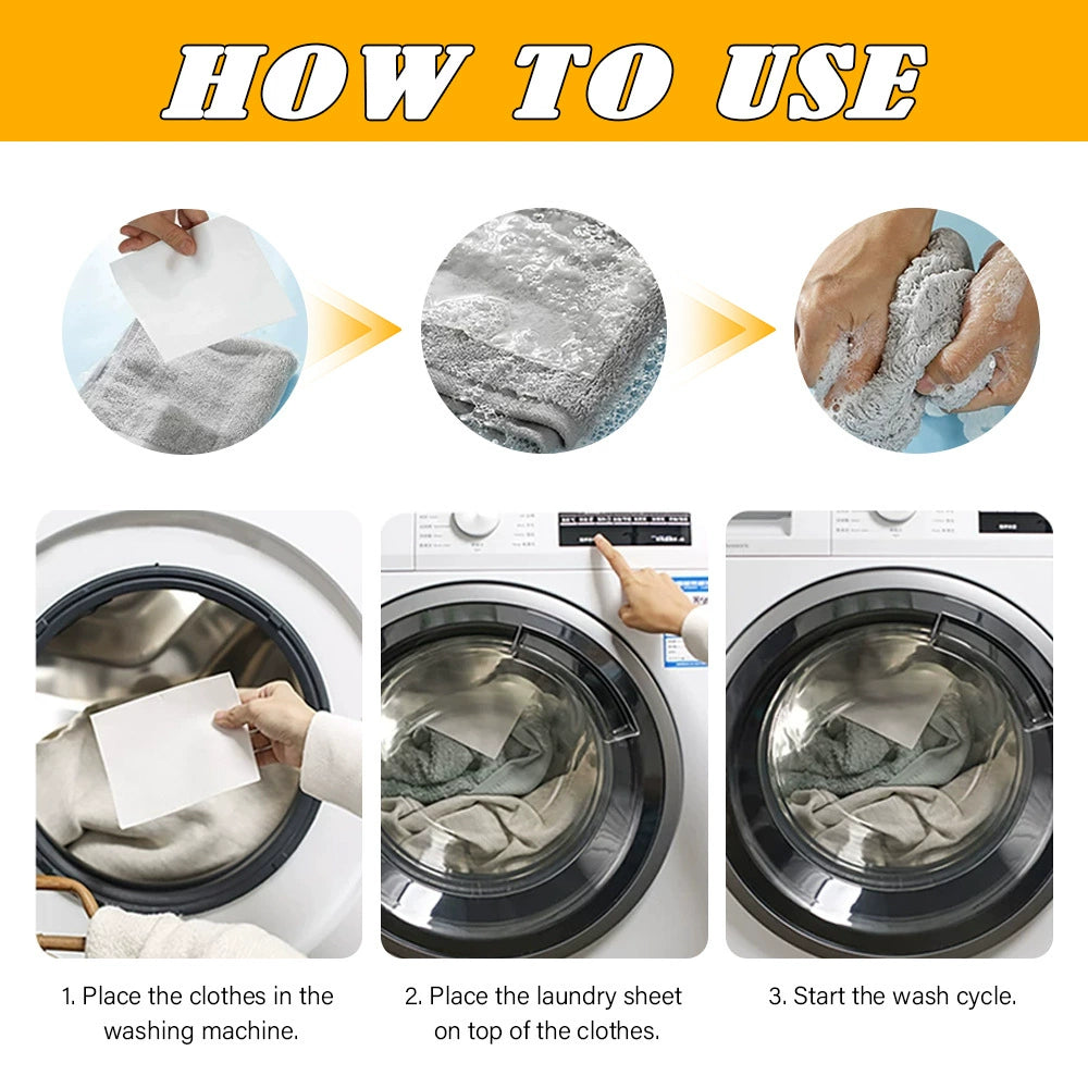 🔥First 100 orders get 50% OFF!🔥Household Deep Clean Laundry Bubble Sheets No Residue