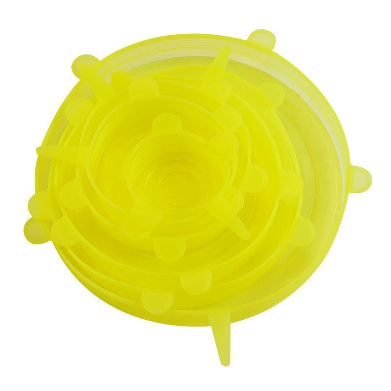 ✨Buy 1 Get 1 Free✨6-Pack Food Grade Silicone Stretch Lids | Reusable Leak-Proof Microwave & Freezer Safe Elastic Covers for Bowls, Cups, Plates & Fruits (Fits Square & Round)