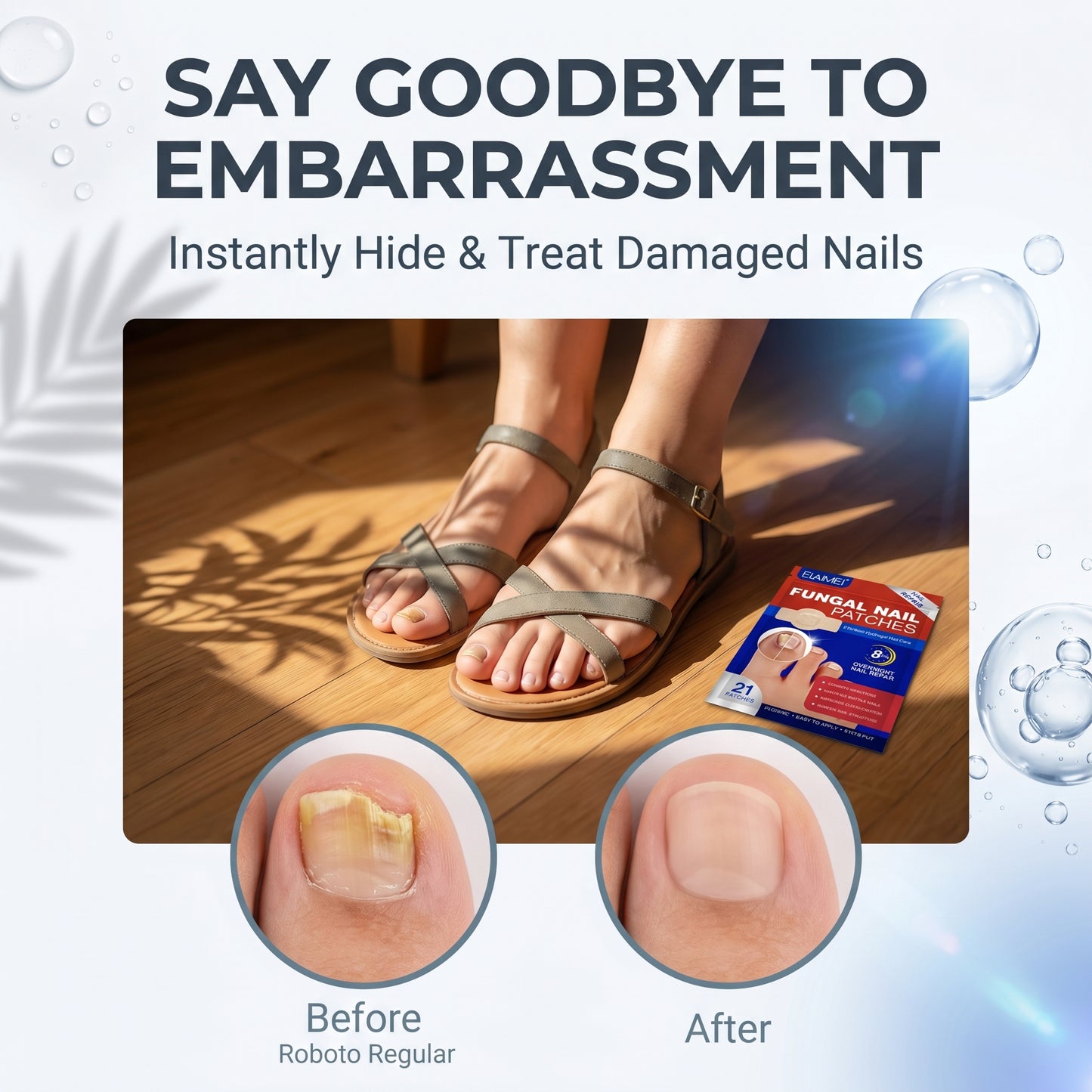 🔥50%off🔥Sandal-Ready Invisible Toenail Patches - Instant Camouflage Sticker for Fungal Nails, Hydrating & Protective Care