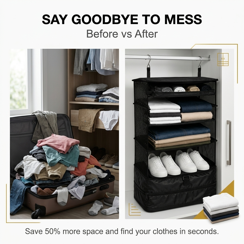 ð¥Limited-time 50% offðFoldable travel storage bag with hook