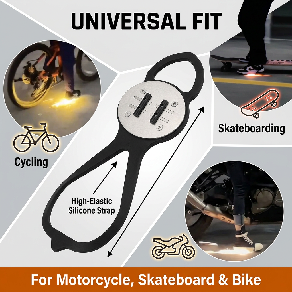 🏍️Spark-generating shoe covers with ferrocerium inserts for soles