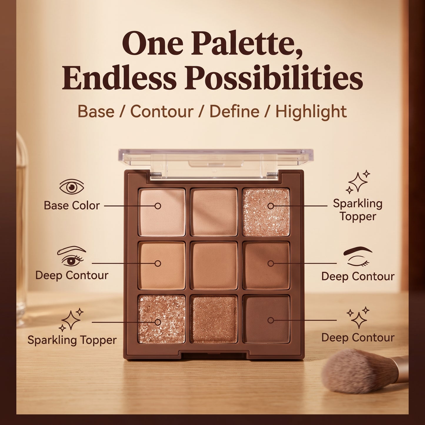 🔥Buy 1 Get 1 Free🔥Knitted Sweater 9 Shades Eyeshadow Palette, Earth Tone Matte Shimmer Glitter Orange Brown Chocolate Makeup