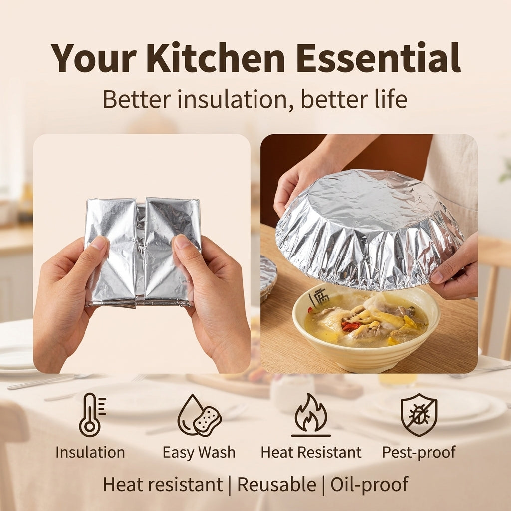 🔥Manufacturer promotion💥Reusable Insulated Aluminum Foil Food Covers