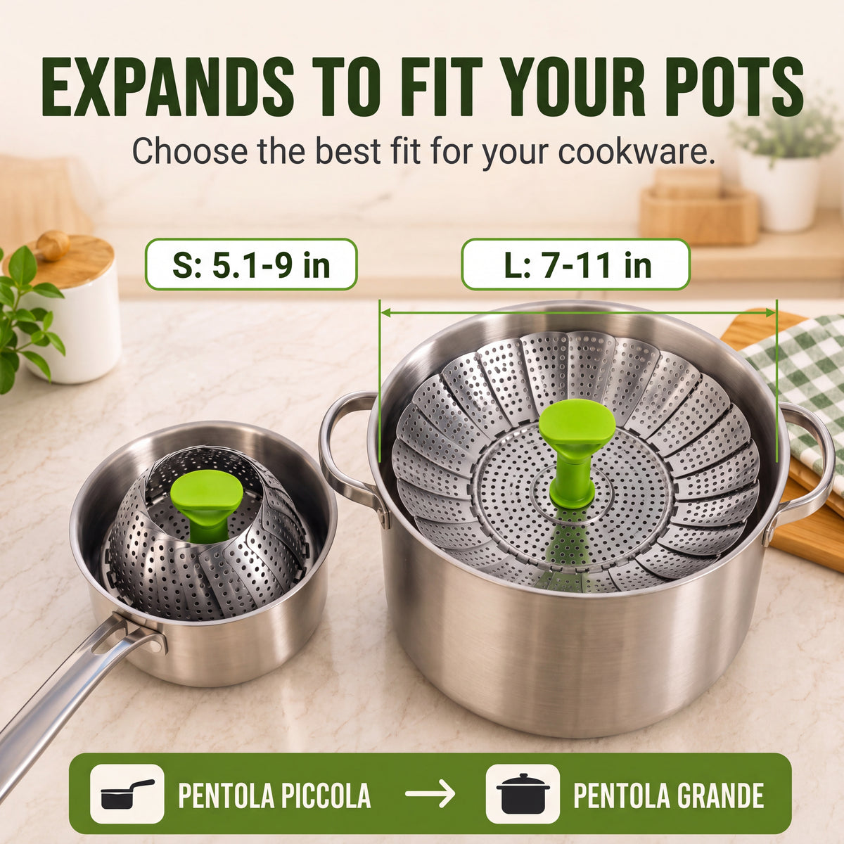 🔥First 50 customers enjoy 50% off🔥Adjustable Foldable Stainless Steel Steamer Basket