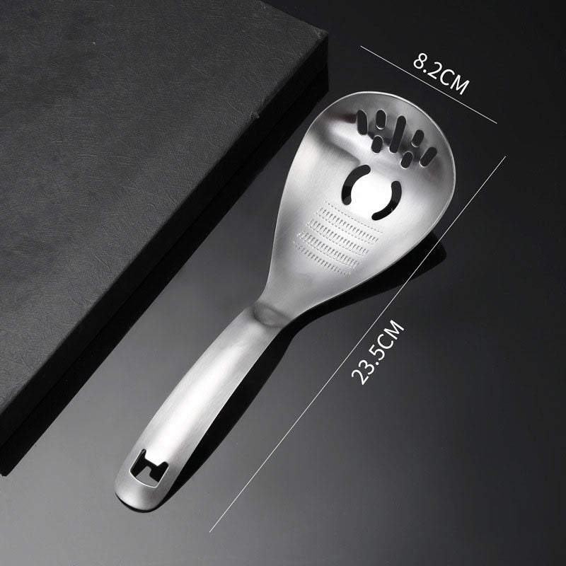 🔥Today Only 50% OFF 5‑in‑1 Stainless Steel Multi‑Purpose Kitchen Spoon: Drain, Grind, Scoop & Bottle Opener 🧑🦳💪