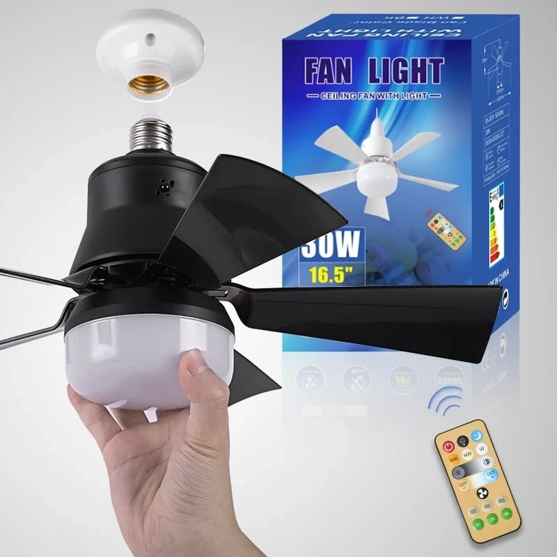 🔥sale-50%OFF-🎁2-IN-1 PORTABLE CEILING FAN & LIGHT with Remote Control