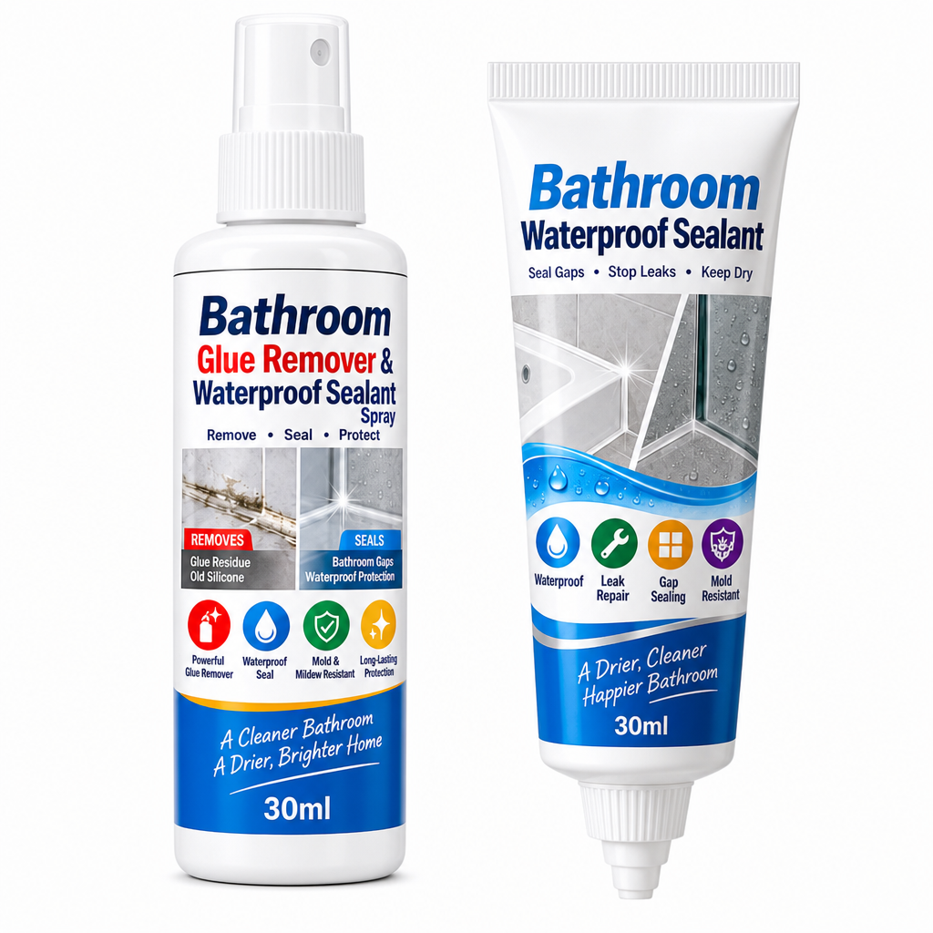 🎁🎉LAST DAY SALE 50% OFF🎉⏳ Buy 1 Get 1 Free! ⏰Bathroom Glue Remover and Waterproof Sealant Set