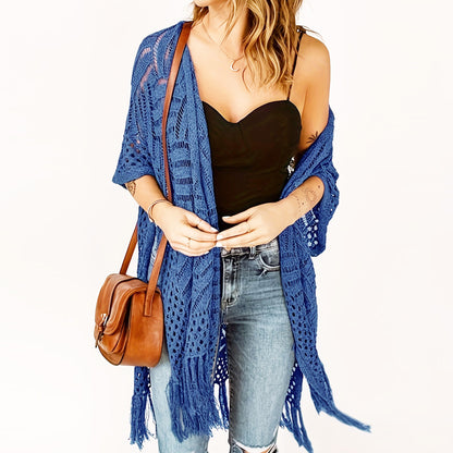 🔥New Year Sale🔥Sunscreen knitted tassel bikini cover-up