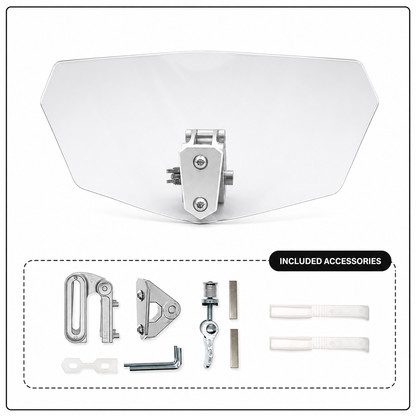 ❄️Summerfresh 50% Off!🏍️Adjustable Motorcycle Wind Deflector – Universal Windscreen Spoiler for Helmet Vibration, Wind Noise & Turbulence