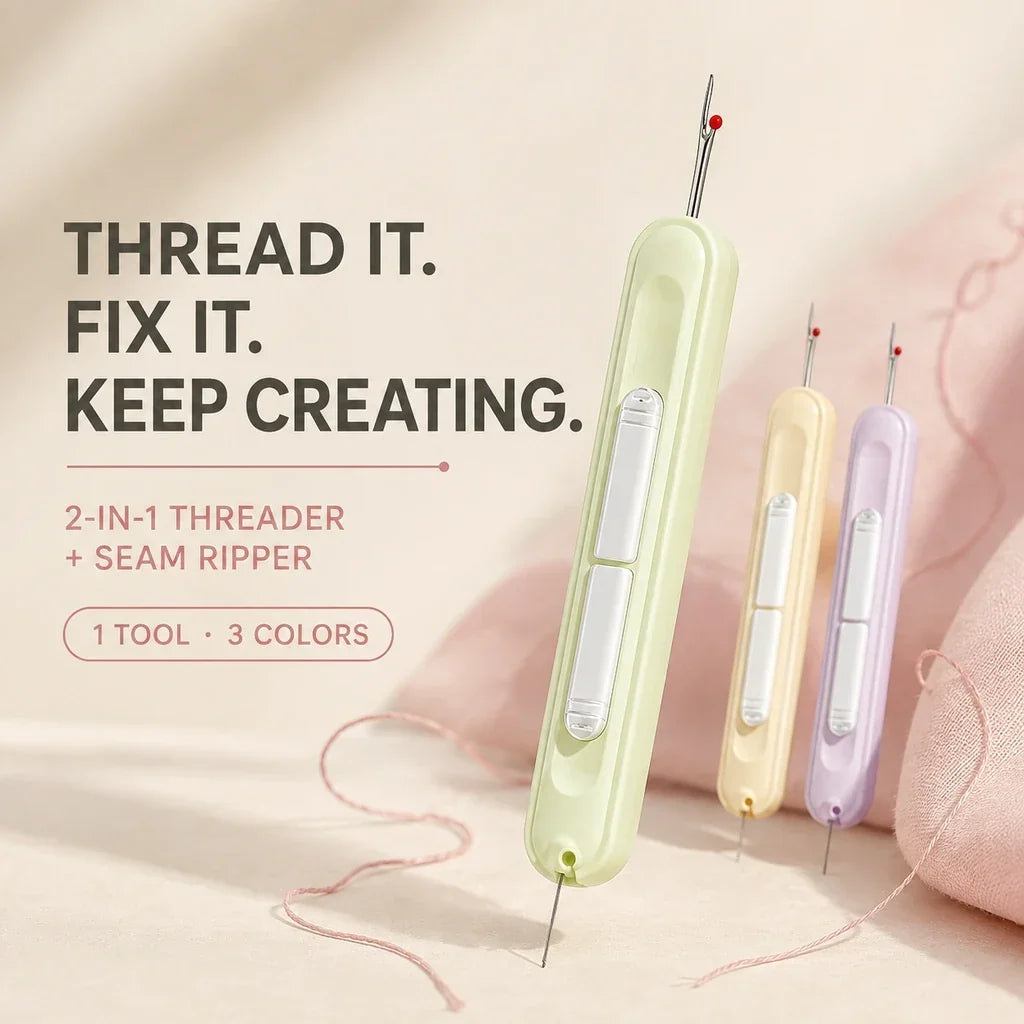 🎉Buy 1 Get 1 Free🎁🧵2-in-1 Needle Threader & Retractable Seam Ripper Tool