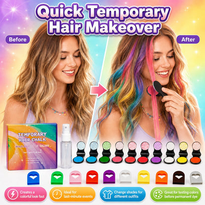 🎨 LIMITED‑TIME 50% OFF! ✨ Temporary Wash‑Out Hair Chalk – Creative, Mess‑free, Party‑ready 🎉