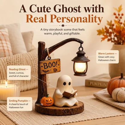 🎃 LIMITED-TIME-Lighted Boo Ghost Reading Tabletop Decor