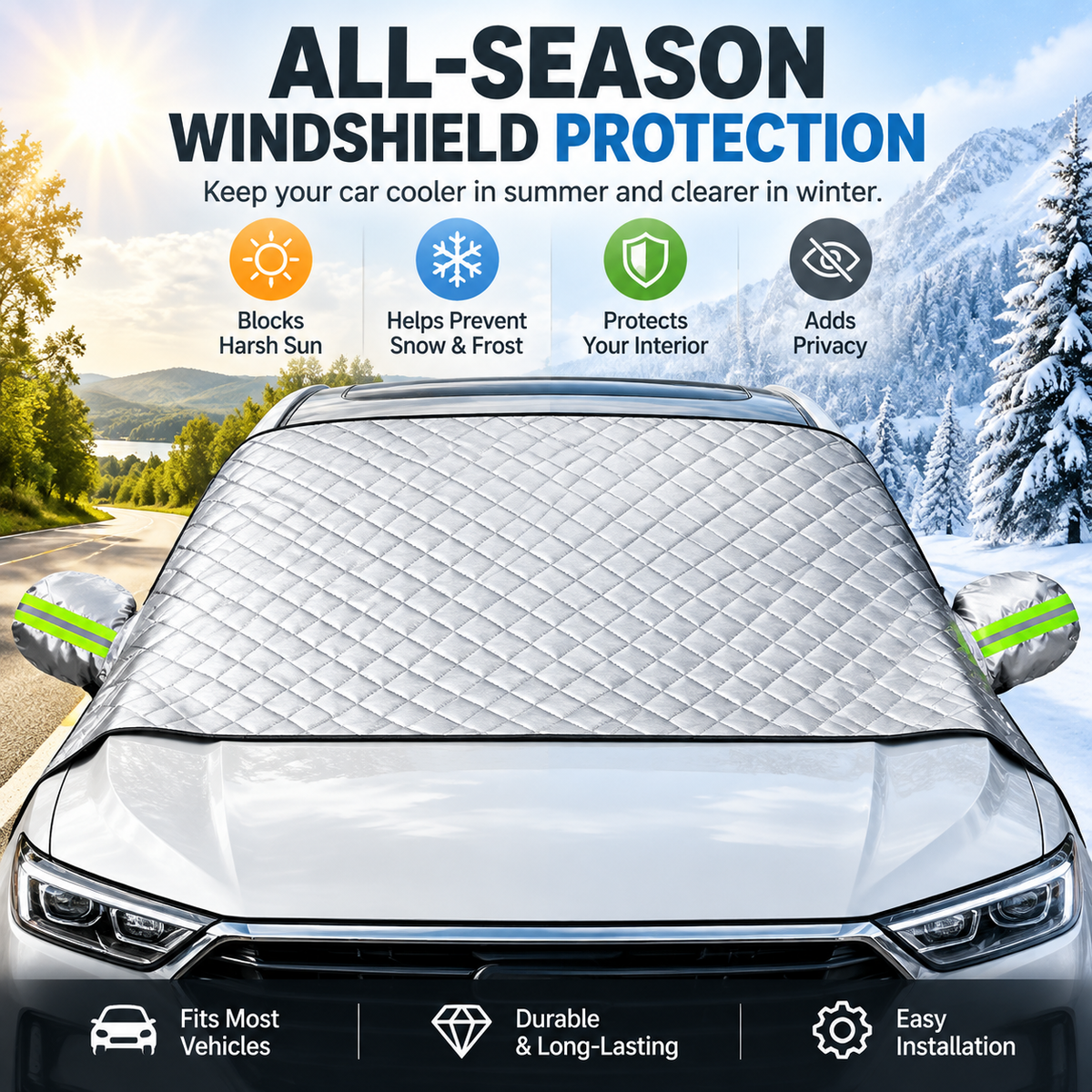 🚗 Magnetic Windshield Cover Windshield Anti-Snow & Anti-Frost Cover