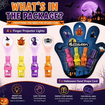 👻🔦 12PCS Halloween Finger Projection Lights