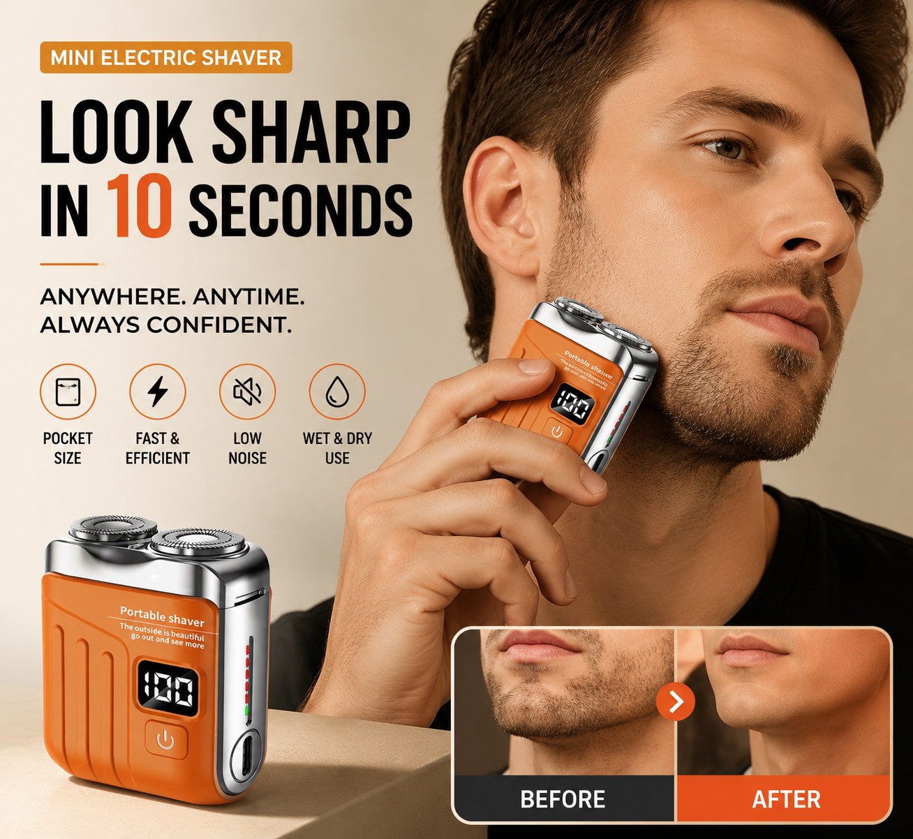 🔥Limited-time 50% off✨🧲Mini Pocket Electric Shaver