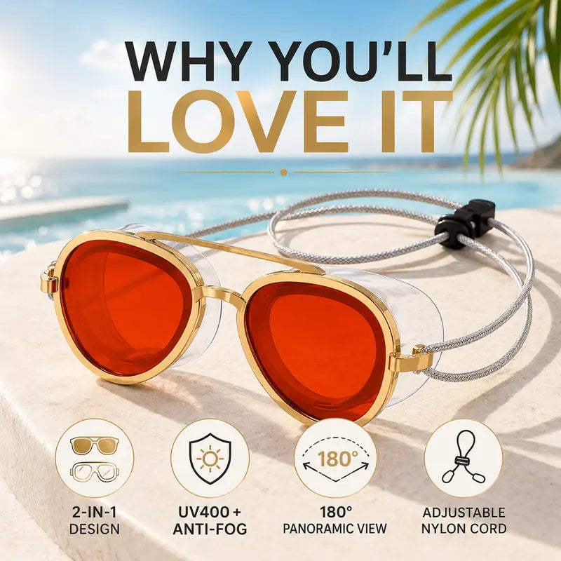 🎣Summer Promotion🏖️2-in-1 Polarized Swim Goggles & Sunglasses(2-pack)🥽