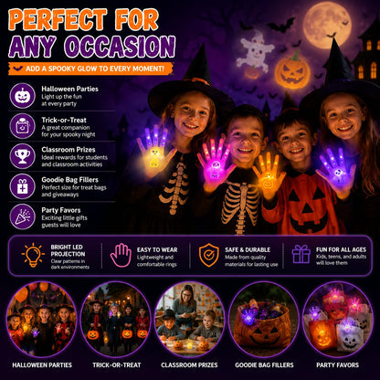 👻🔦 12PCS Halloween Finger Projection Lights