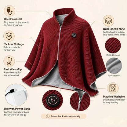 ❄️ Stay Warm All Winter — Portable Electric Heated Blanket Shawl