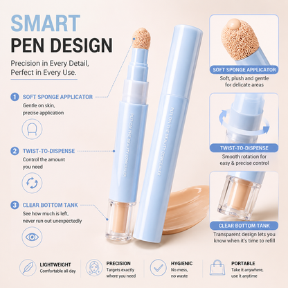 📢 50% off-BUY MORE SAVE MORE✨ 2-in-1 Foundation & Concealer Pen – Smooth Buildable Coverage