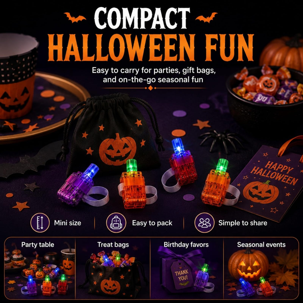 👻🔦 12PCS Halloween Finger Projection Lights