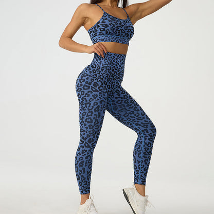 Leopard Print Yoga Outfit Set