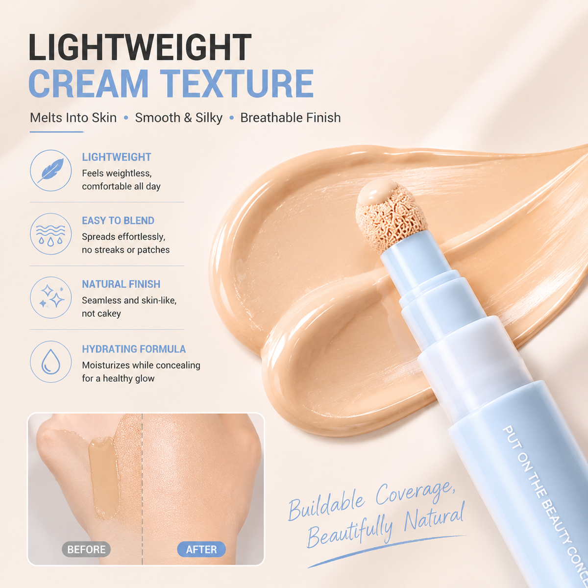 📢 50% off-BUY MORE SAVE MORE✨ 2-in-1 Foundation & Concealer Pen – Smooth Buildable Coverage