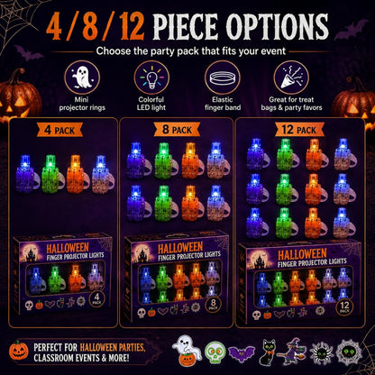 👻🔦 12PCS Halloween Finger Projection Lights