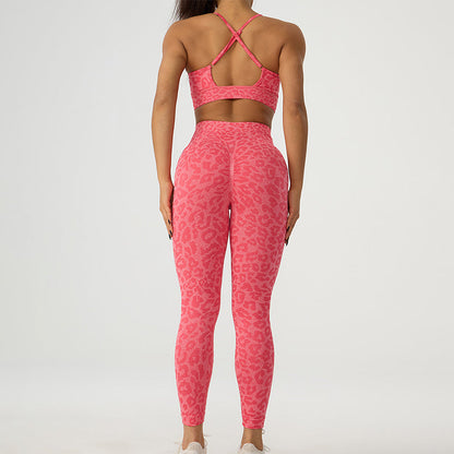 Leopard Print Yoga Outfit Set