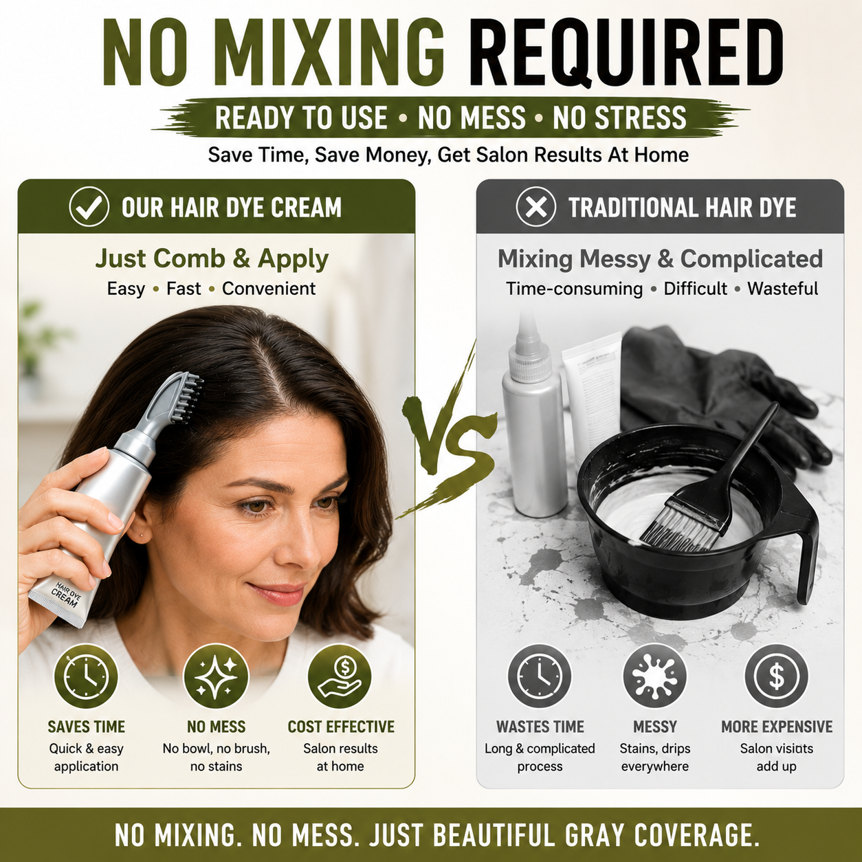 🔥Buy 1 Get 1 Free🔥 2 In 1 Hair Dye Comb For Instant Gray Coverage & Hair Care