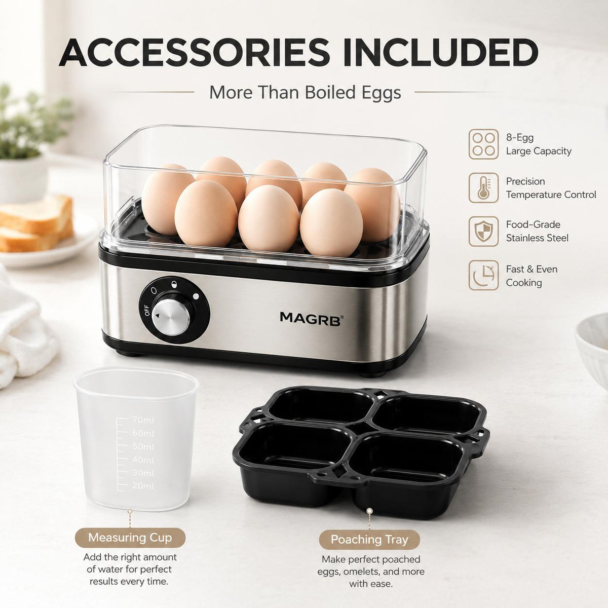 🔥Early Black Friday-Multifunctional Egg Steamer with Clear Lid