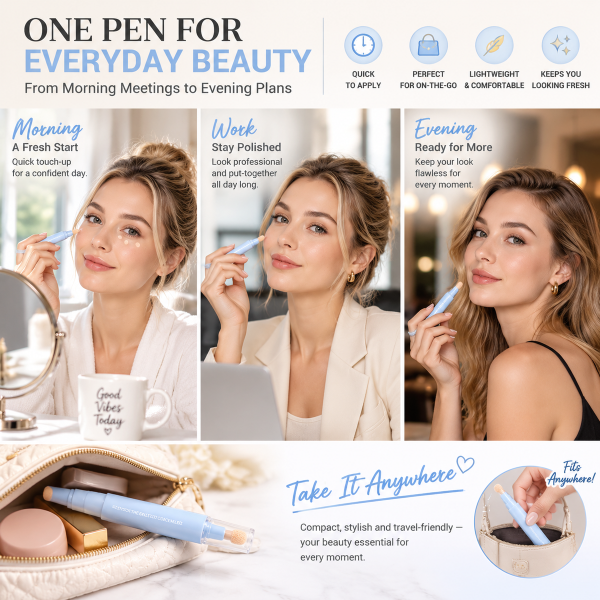 📢 50% off-BUY MORE SAVE MORE✨ 2-in-1 Foundation & Concealer Pen – Smooth Buildable Coverage