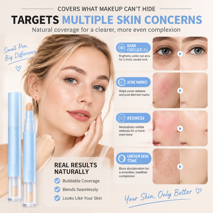 📢 50% off-BUY MORE SAVE MORE✨ 2-in-1 Foundation & Concealer Pen – Smooth Buildable Coverage