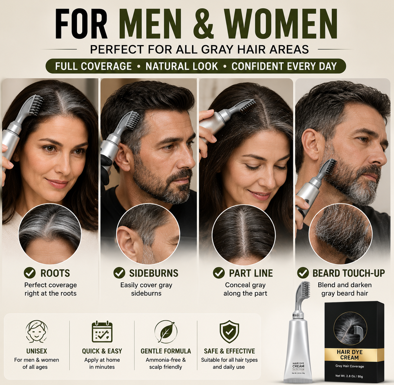 🔥Buy 1 Get 1 Free🔥 2 In 1 Hair Dye Comb For Instant Gray Coverage & Hair Care