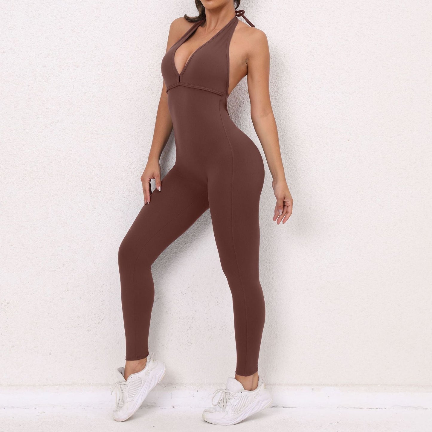 Lace-up Backless Jumpsuit