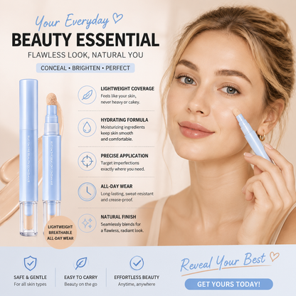 📢 50% off-BUY MORE SAVE MORE✨ 2-in-1 Foundation & Concealer Pen – Smooth Buildable Coverage