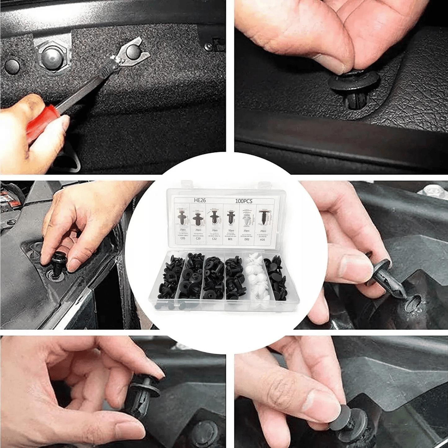 💥Only $10.99 Last Day Promotion!🎁Expansion Screw Clips Set for Automobiles Mudguard Leaf Plates Door Panel Clips(100 PCS)