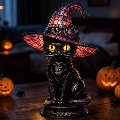 🔥Limited-time half-price sale 🎁Gothic Halloween Witch Cat Table Lamp