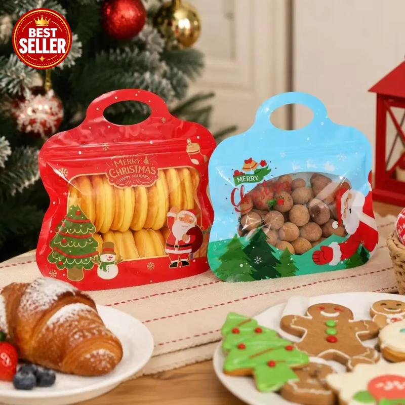 🎅LAST DAY SALE🎄Bestseller Self-Sealing Christmas Candy and Cookie Bags🍪Festive Self-Seal Treat Bags