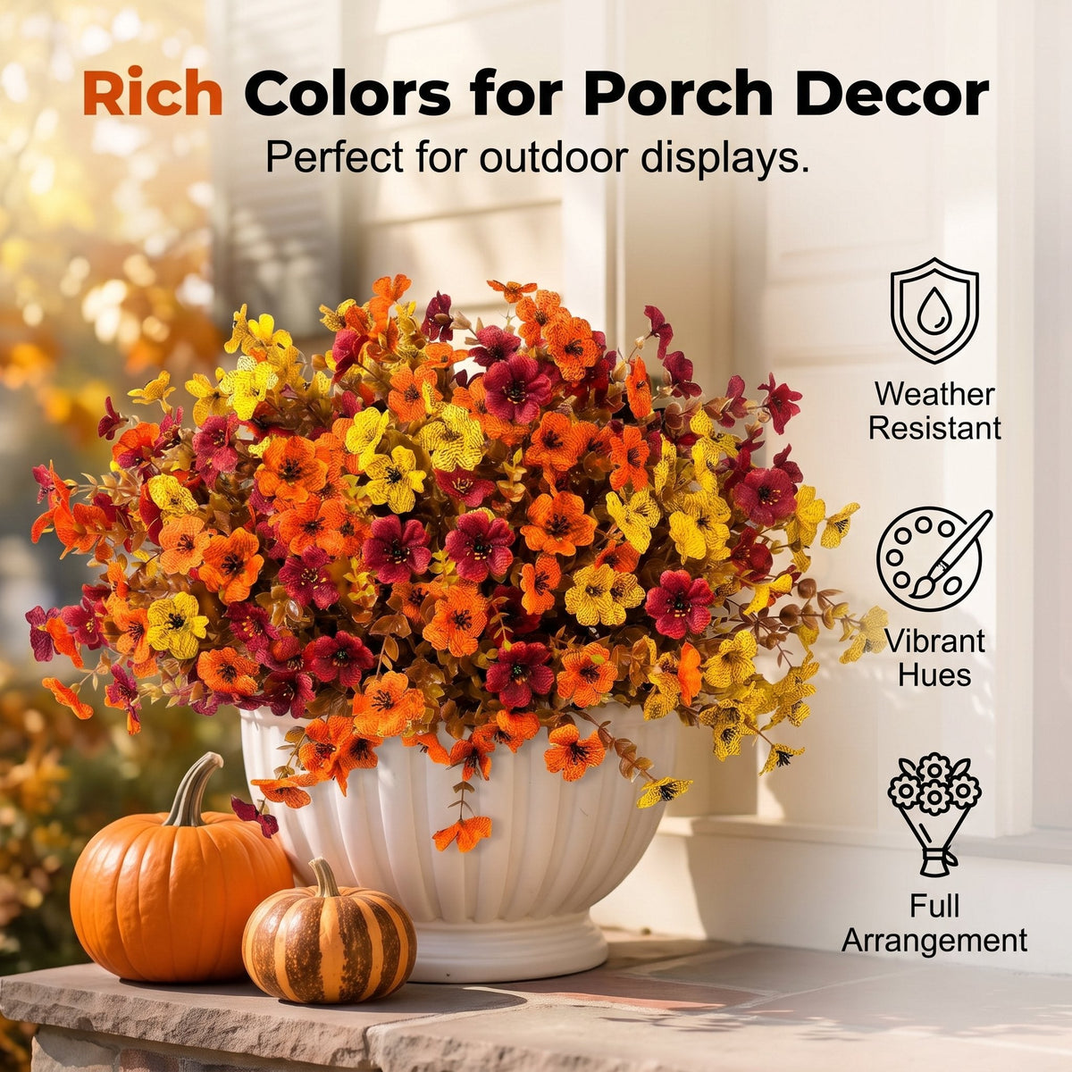 🍂🧡Artificial Autumn Violet Silk Flower Bouquet