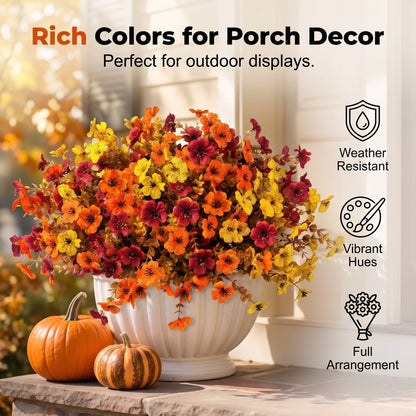 🍂🧡Artificial Autumn Violet Silk Flower Bouquet