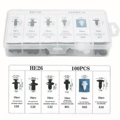 💥Only $10.99 Last Day Promotion!🎁Expansion Screw Clips Set for Automobiles Mudguard Leaf Plates Door Panel Clips(100 PCS)